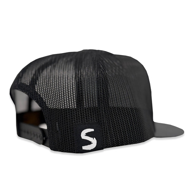 洋楽 on u sound patch cap black mesh Uku Patch Mesh Back Trucker Hat - Black/Black-White Patch