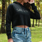 Ladies Salinity Logo Crop Hoodie