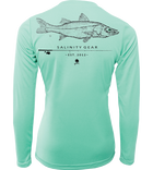 Ladies Performance Snook Gyotaku L/S - Seafoam