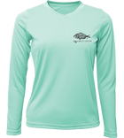 Ladies Performance Snook Gyotaku L/S - Seafoam