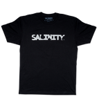 Salinity Gear Florida Native Flag short sleeve fishing shirt. Black cotton t-shirt with screen printed full color Florida Native Flag design on the back andhite Salinity Gear logo on the front. 