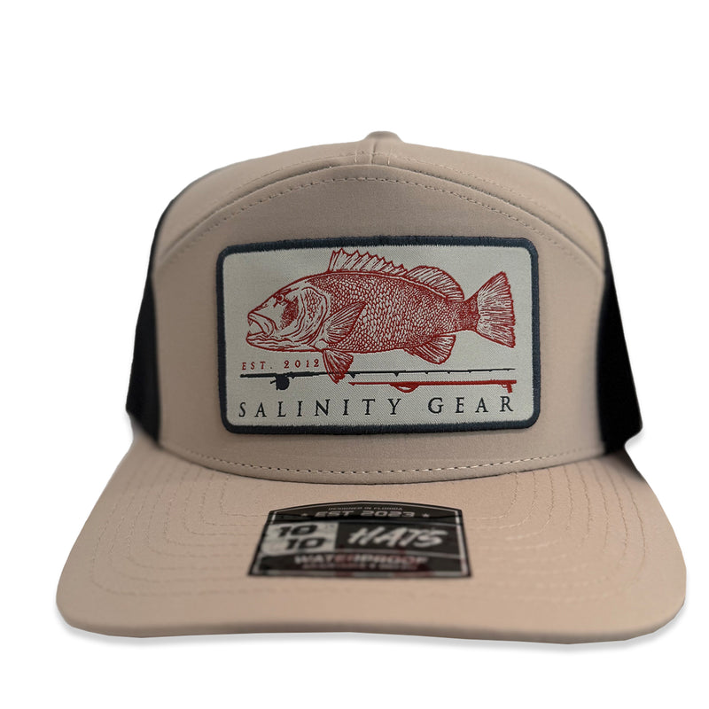 Hat Snapper Cubera Snapper 7 Panel Patch 1010 Performance Hat-Tan/Black – Salinity ...