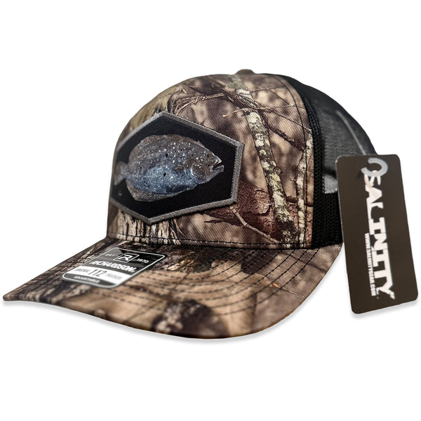 Flounder Gyotaku Patch Umpqua Hat-Realtree/Black