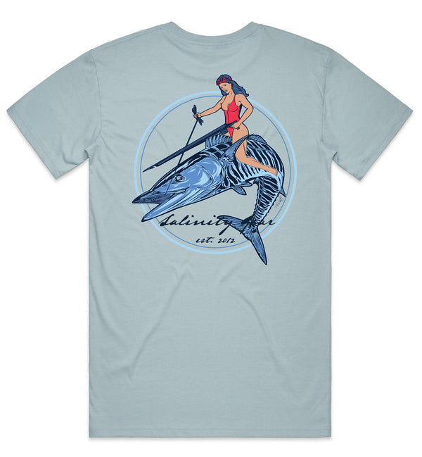 Wahoo Pin up Girl Premium Short Sleeve - Pae Blue