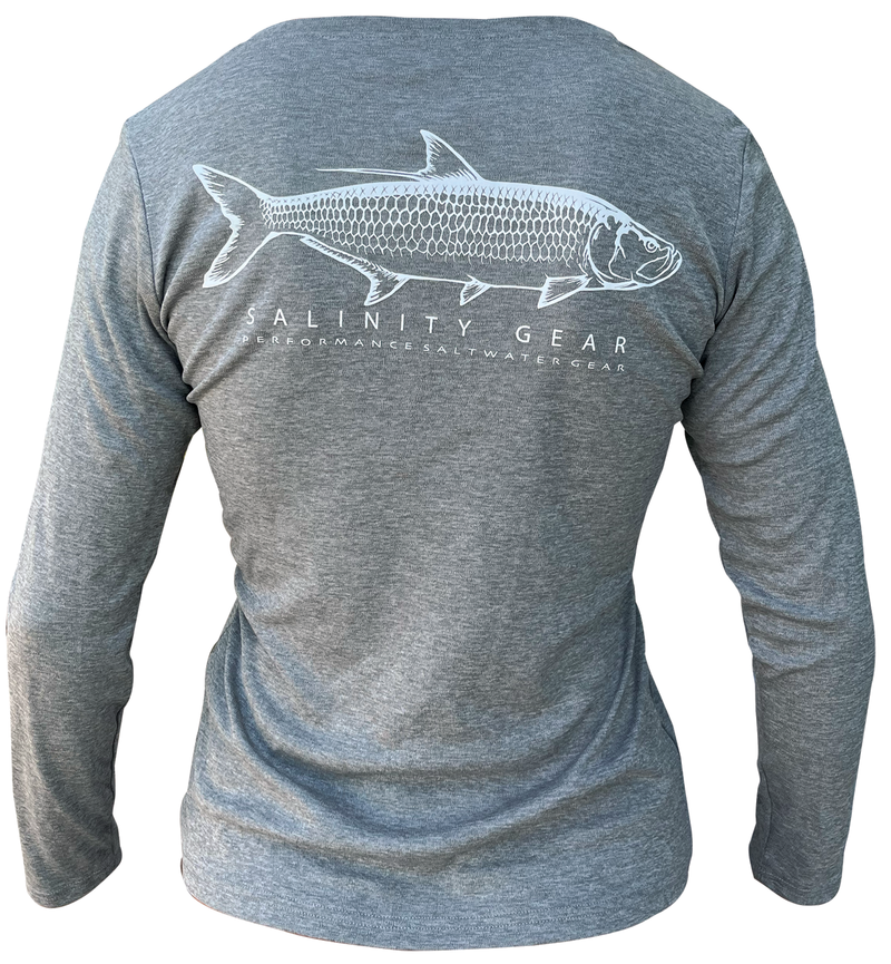 Women's Tarpon Layup/White Solar Performance L/S Fishing T Shirt