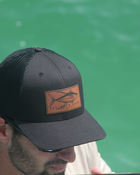 Tuna Leather Patch Hat - Black