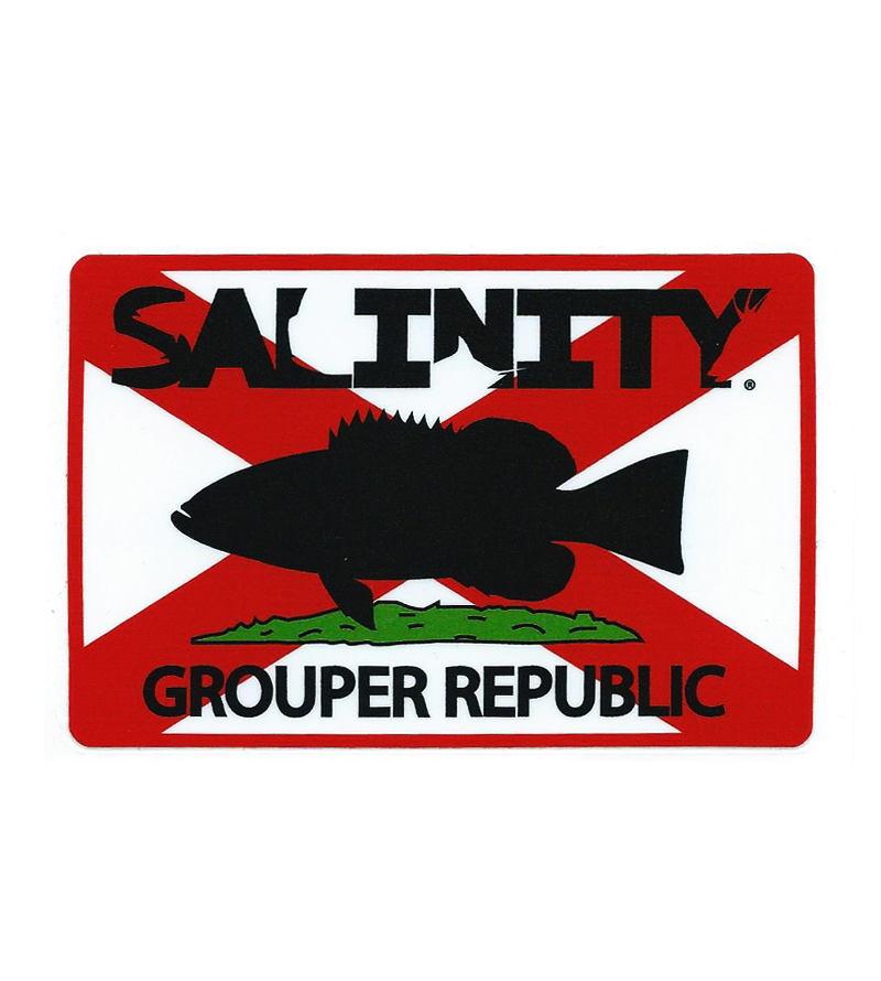 Salinity Gear Grouper Republic sticker with UV protection