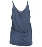 Salinity Gear Ladies tank top, heather navy with a red snapper design